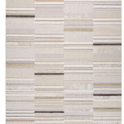 4' X 6' Gray and Beige Abstract Distressed Area Rug