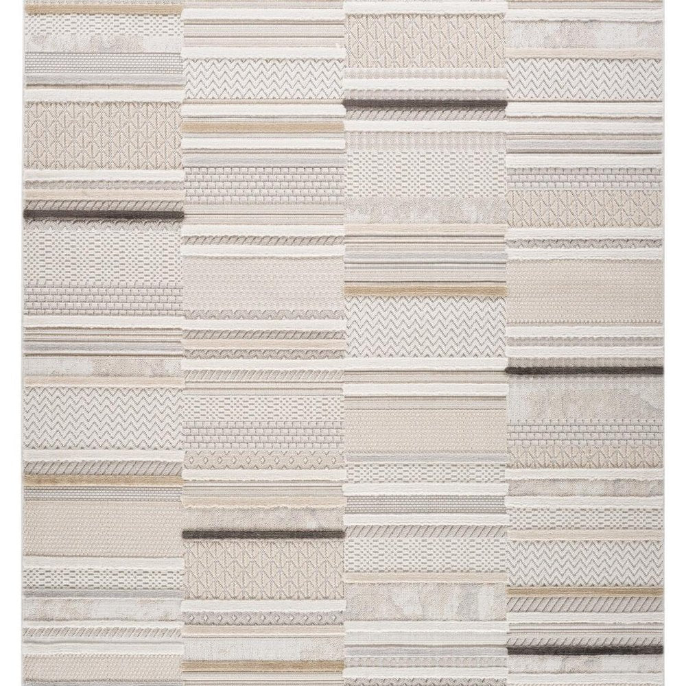 4' X 6' Gray and Beige Abstract Distressed Area Rug