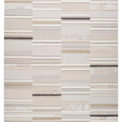 4' X 6' Gray and Beige Abstract Distressed Area Rug