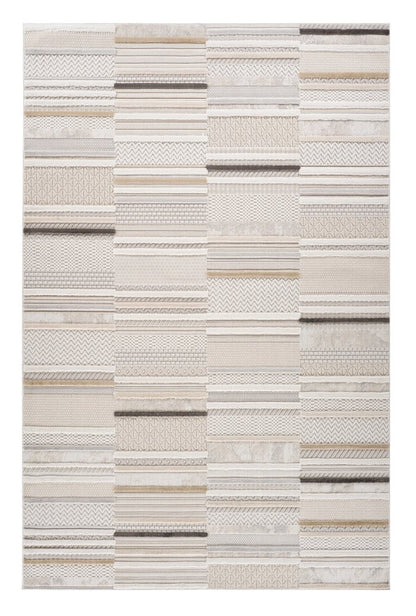 4' X 6' Gray and Beige Abstract Distressed Area Rug