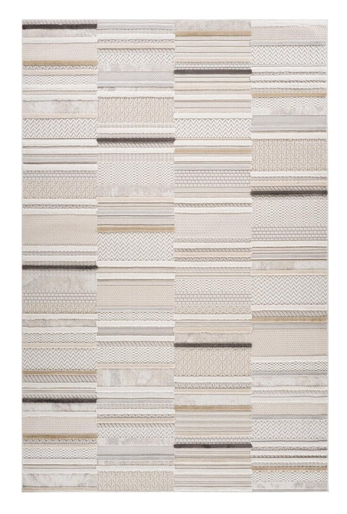 4' X 6' Gray and Beige Abstract Distressed Area Rug