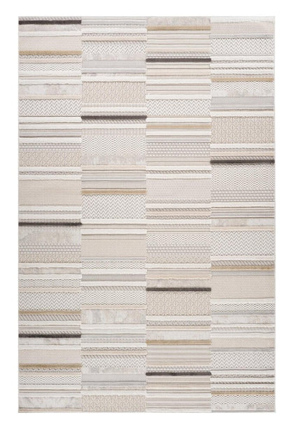 4' X 6' Gray and Beige Abstract Distressed Area Rug