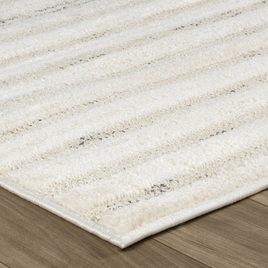 2' X 5' Cream and Beige Abstract Distressed Area Rug