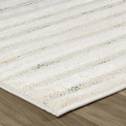 2' X 5' Cream and Beige Abstract Distressed Area Rug