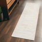 2' X 5' Cream and Beige Abstract Distressed Area Rug