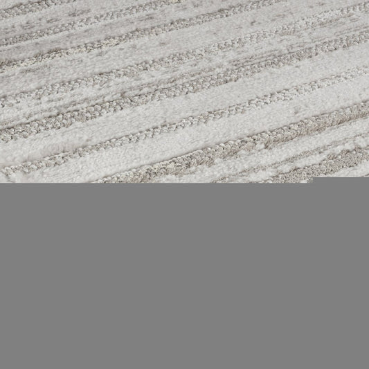 8' Gray And Ivory Abstract Distressed Runner Rug