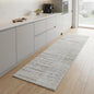 8' Gray And Ivory Abstract Distressed Runner Rug