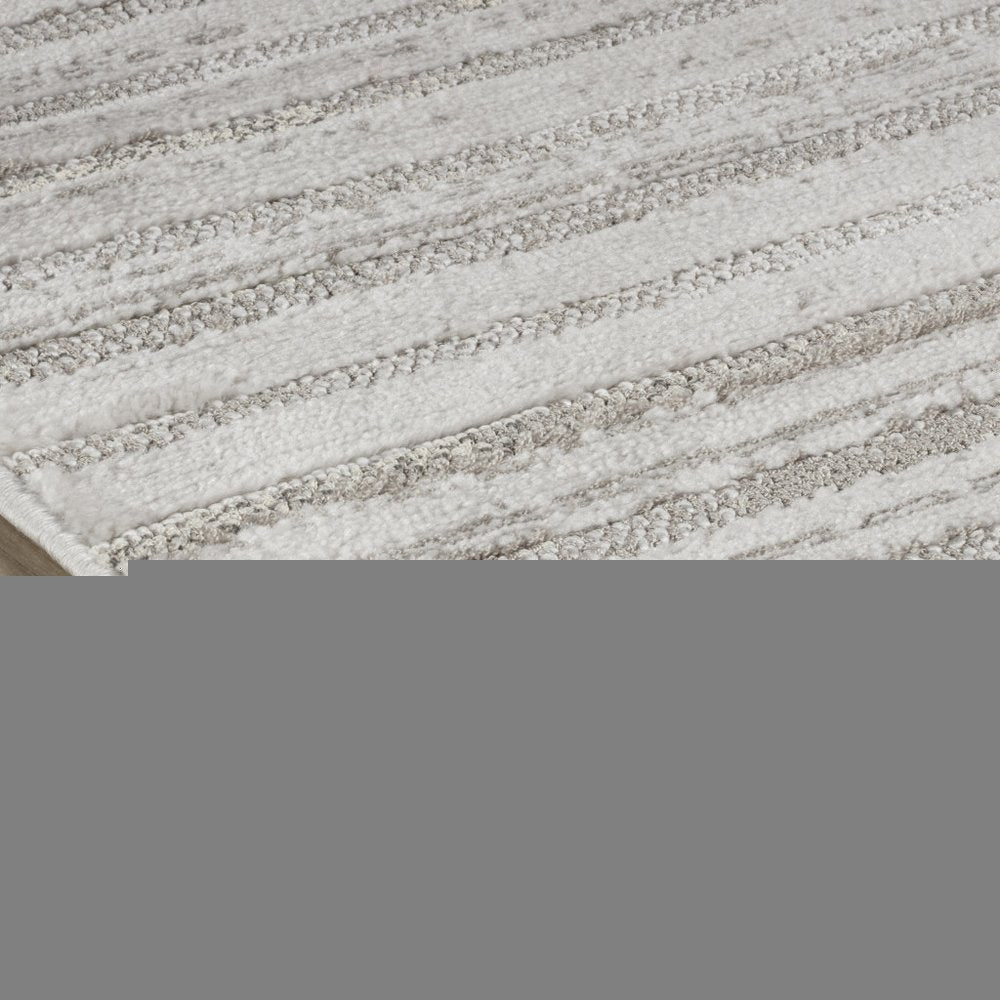 5' X 8' Light Gray and Ivory Abstract Distressed Area Rug