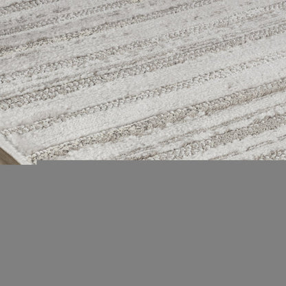 5' X 8' Light Gray and Ivory Abstract Distressed Area Rug