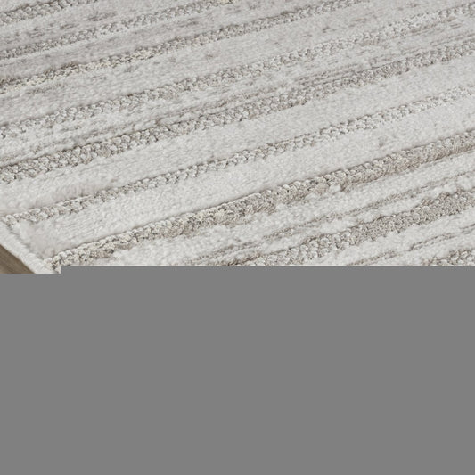 5' X 8' Light Gray and Ivory Abstract Distressed Area Rug
