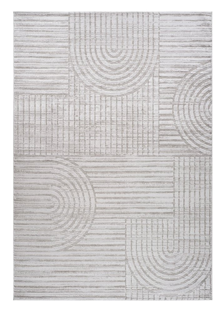 5' X 8' Light Gray and Ivory Abstract Distressed Area Rug