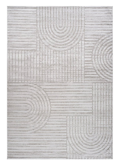 5' X 8' Light Gray and Ivory Abstract Distressed Area Rug