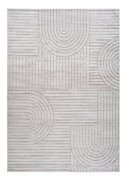 7' X 10' Gray and Ivory Abstract Distressed Area Rug
