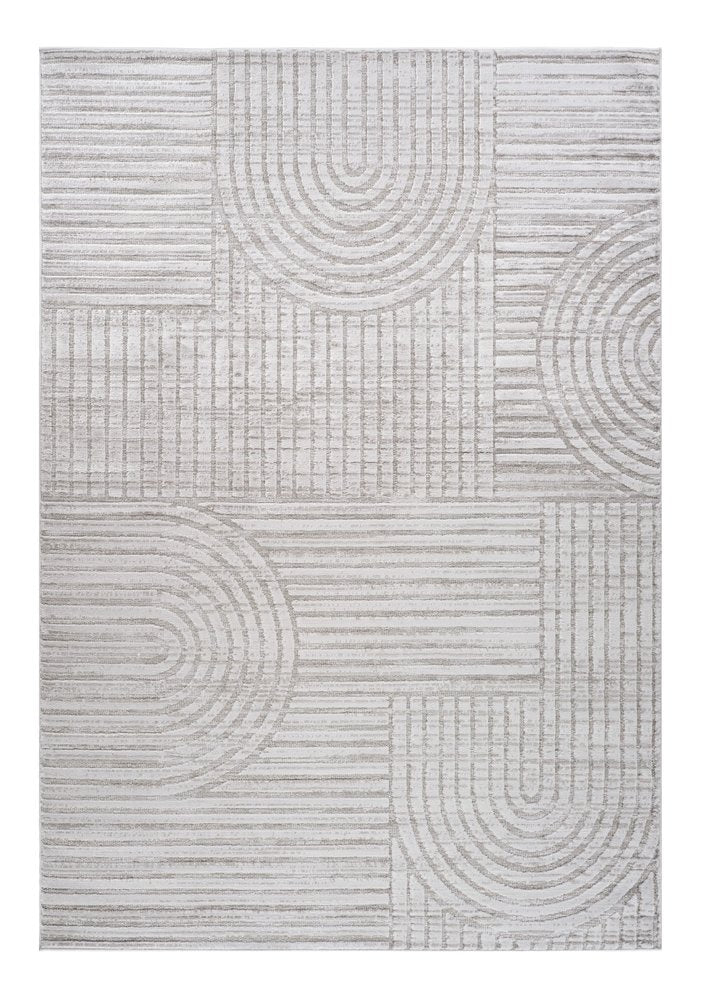 7' X 10' Gray and Ivory Abstract Distressed Area Rug