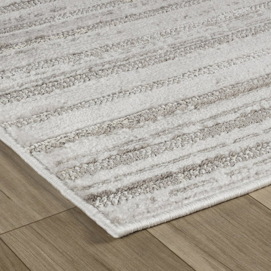 8' X 11' Gray and Ivory Abstract Distressed Area Rug