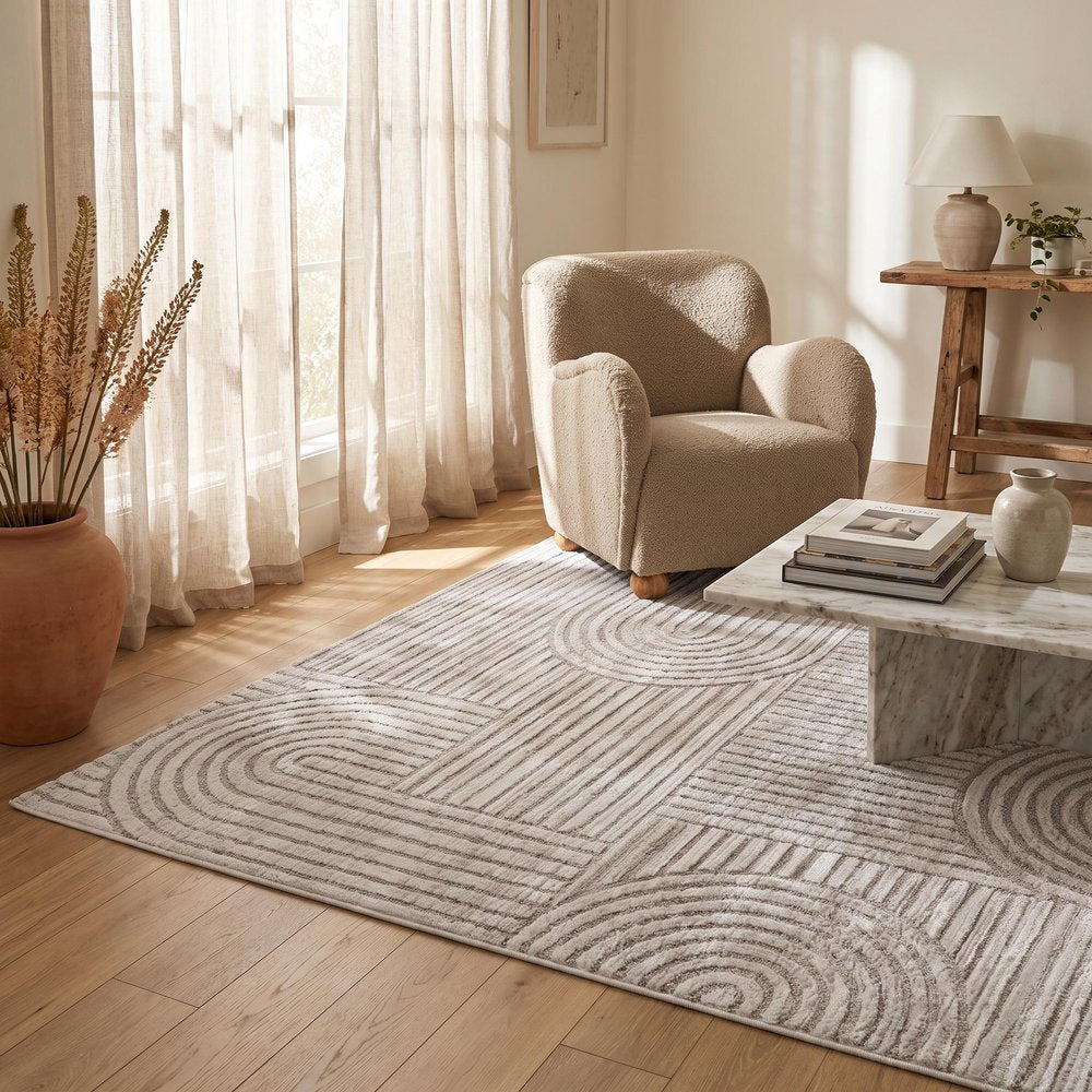 8' X 11' Gray and Ivory Abstract Distressed Area Rug