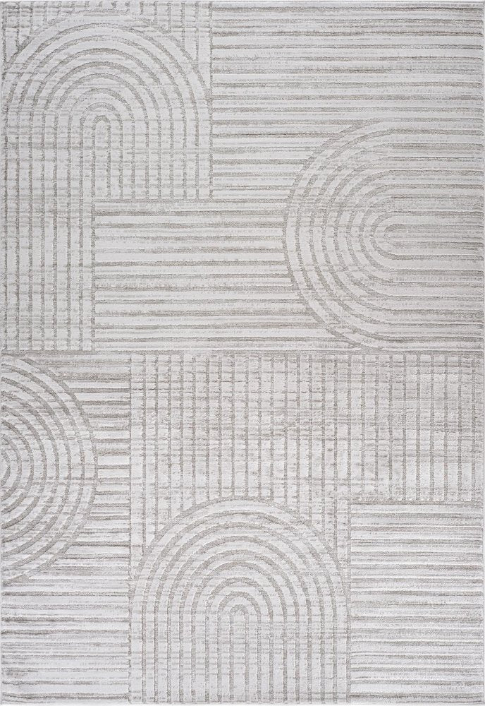 8' X 11' Gray and Ivory Abstract Distressed Area Rug