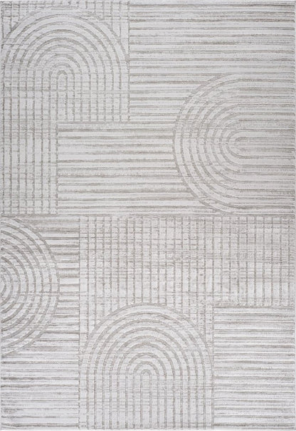 8' X 11' Gray and Ivory Abstract Distressed Area Rug