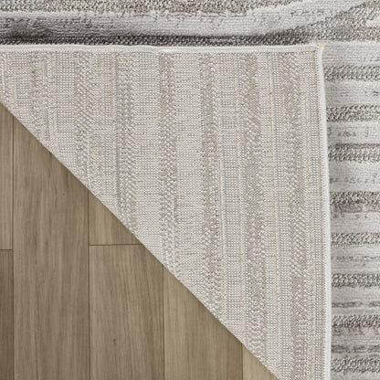8' X 11' Gray and Ivory Abstract Distressed Area Rug
