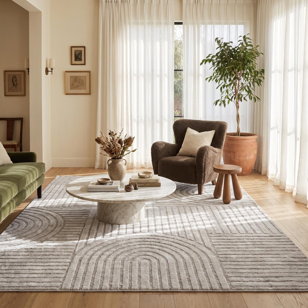 8' X 11' Gray and Ivory Abstract Distressed Area Rug