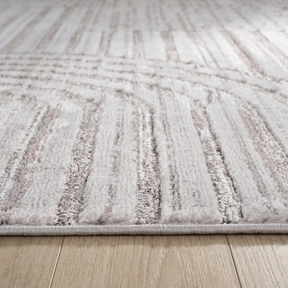 8' X 11' Gray and Ivory Abstract Distressed Area Rug