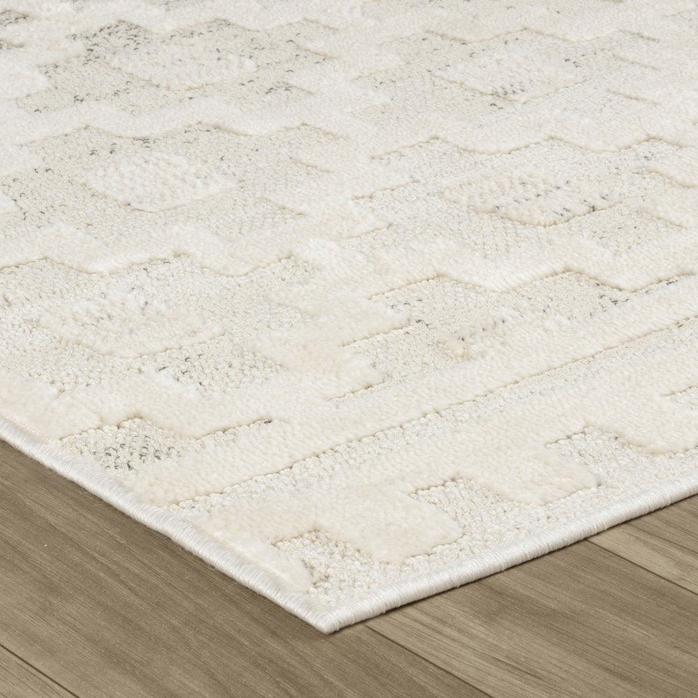 2' X 5' Gray and Beige Moroccan Distressed Area Rug