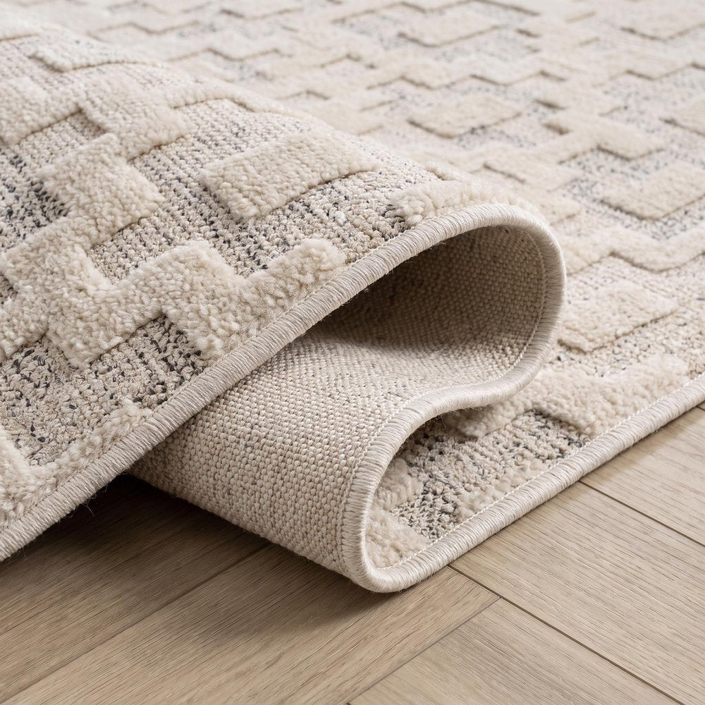 2' X 5' Gray and Beige Moroccan Distressed Area Rug