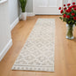 8' Gray And Beige Moroccan Distressed Runner Rug