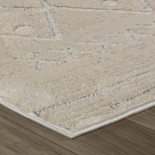 4' X 6' Gray and Beige Abstract Distressed Area Rug