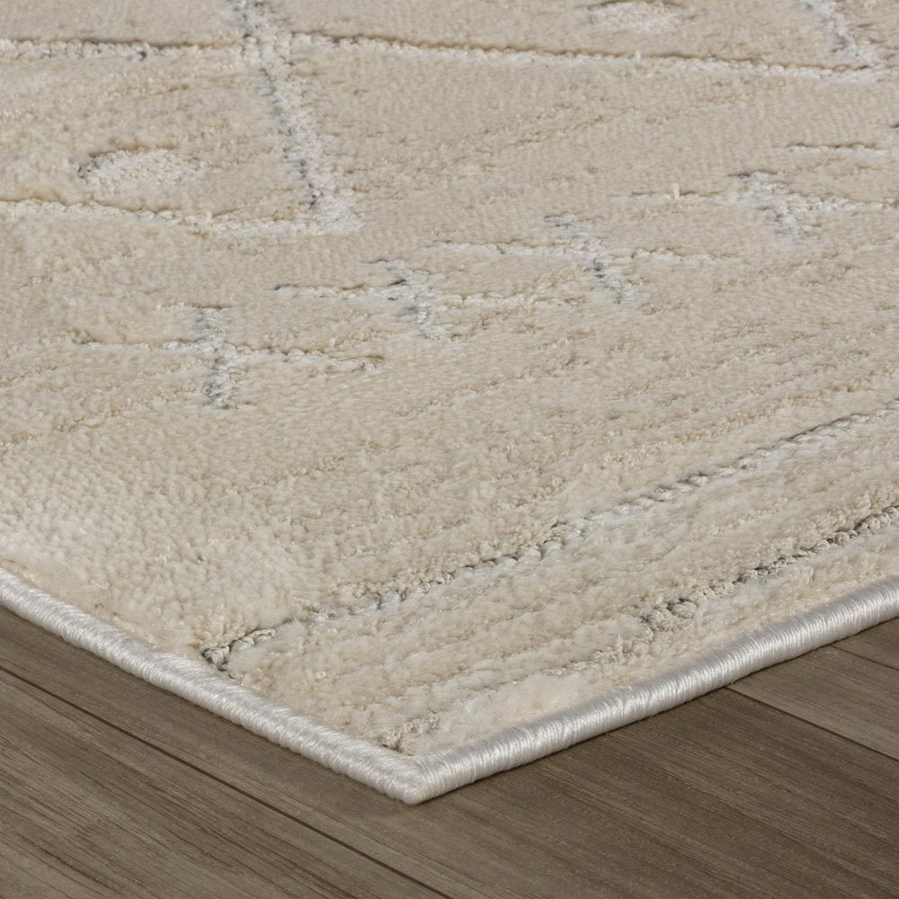 4' X 6' Gray and Beige Abstract Distressed Area Rug