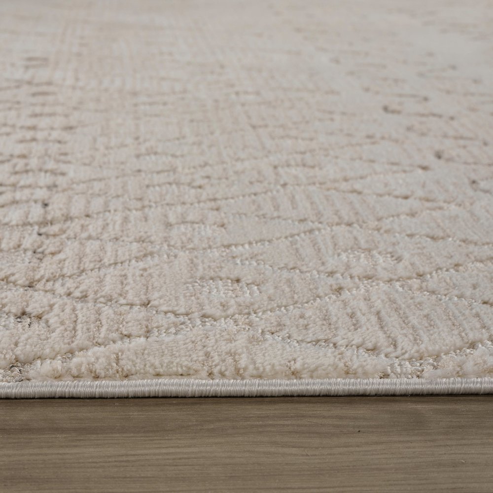 5' X 8' Gray and Beige Abstract Distressed Area Rug