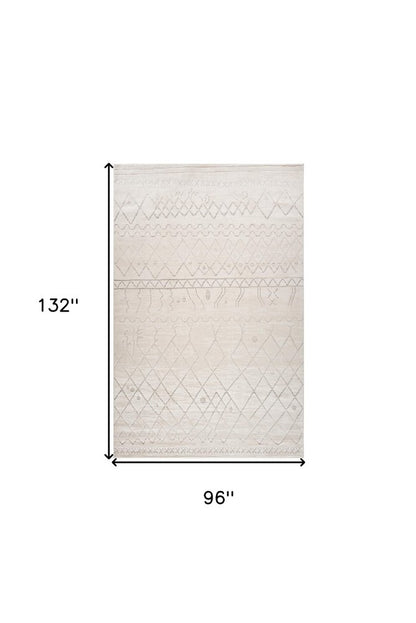 8' X 11' Gray and Beige Abstract Distressed Area Rug