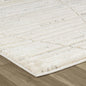 8' Gray And Beige Geometric Distressed Runner Rug