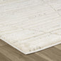 8' Gray And Beige Geometric Distressed Runner Rug