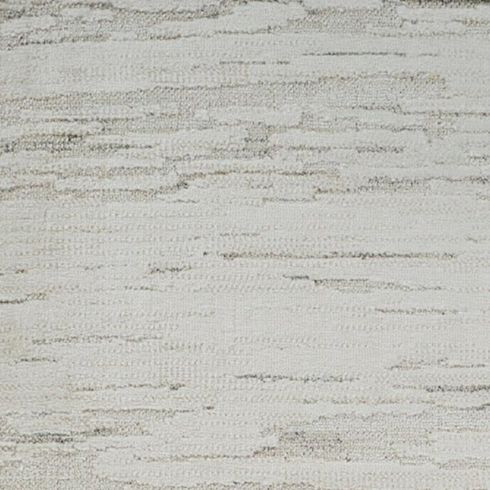 8' Gray And Beige Geometric Distressed Runner Rug