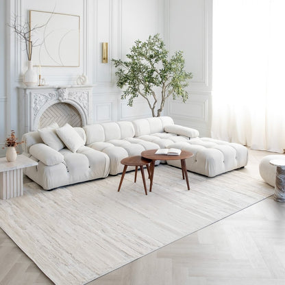 4' X 6' Gray and Beige Geometric Distressed Area Rug