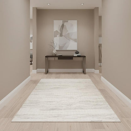 4' X 6' Gray and Beige Geometric Distressed Area Rug