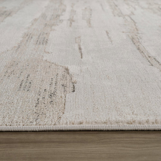 5' X 8' Gray and Beige Abstract Distressed Area Rug