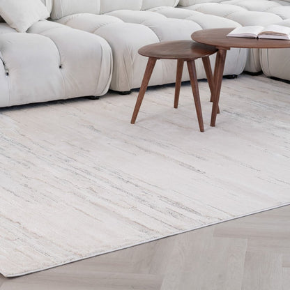 5' X 8' Gray and Beige Abstract Distressed Area Rug