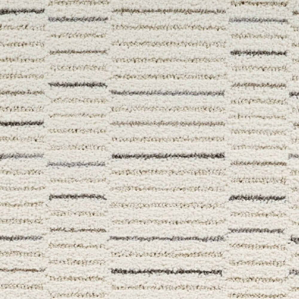 8' Gray And Cream Abstract Distressed Runner Rug