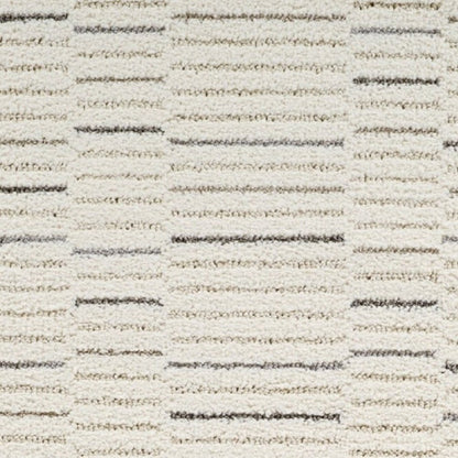 8' Gray And Cream Abstract Distressed Runner Rug