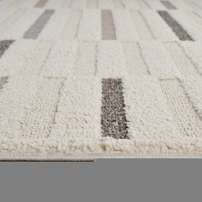 5' X 8' Gray and Cream Abstract Distressed Area Rug