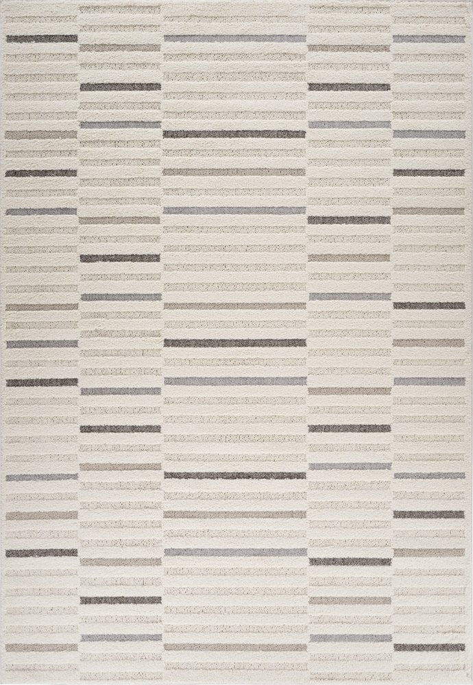 5' X 8' Gray and Cream Abstract Distressed Area Rug