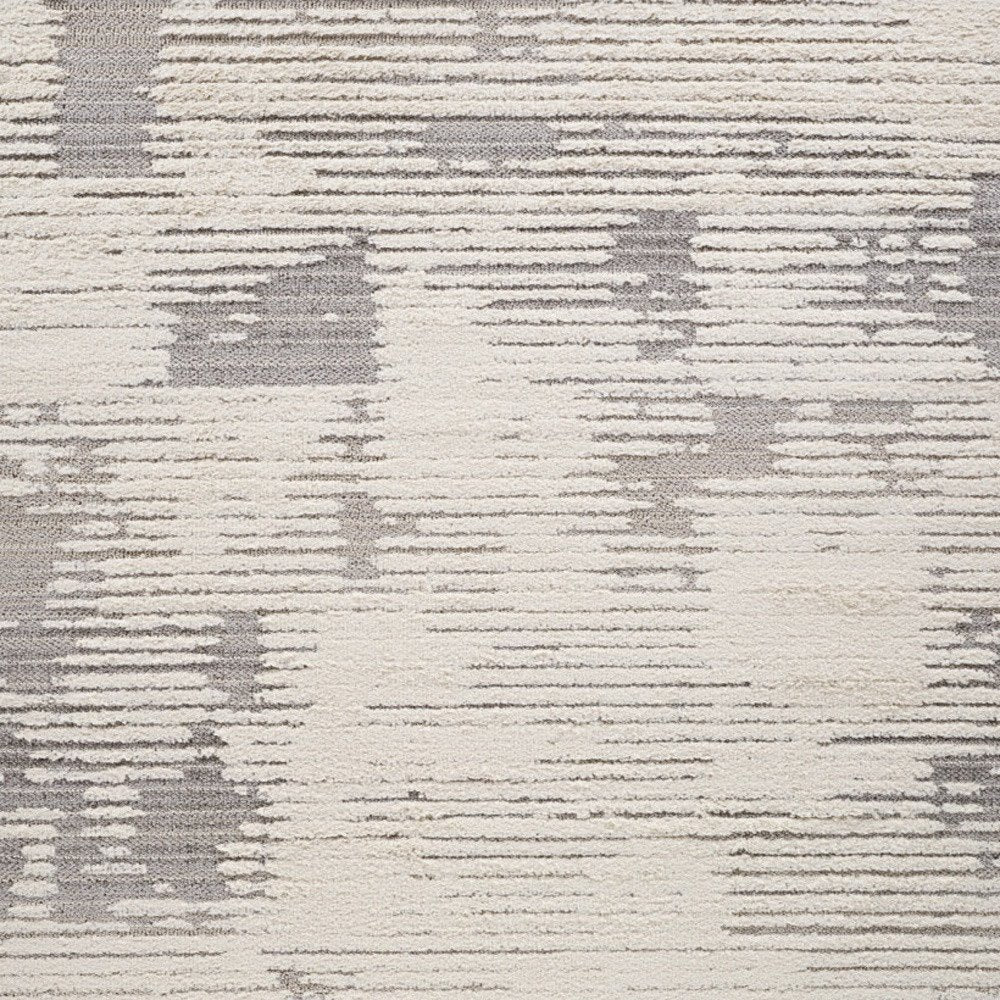 4' X 6' Gray and Cream Abstract Distressed Area Rug