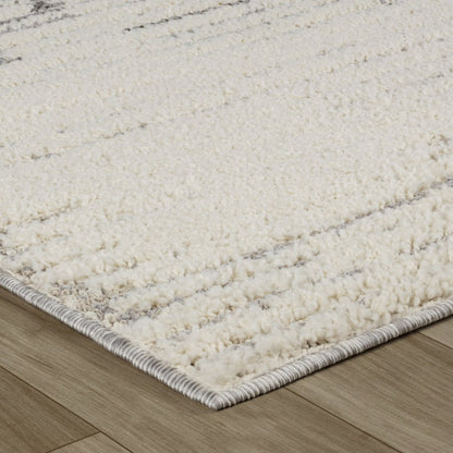 5' X 8' Gray and Cream Abstract Distressed Area Rug