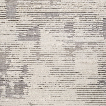5' X 8' Gray and Cream Abstract Distressed Area Rug