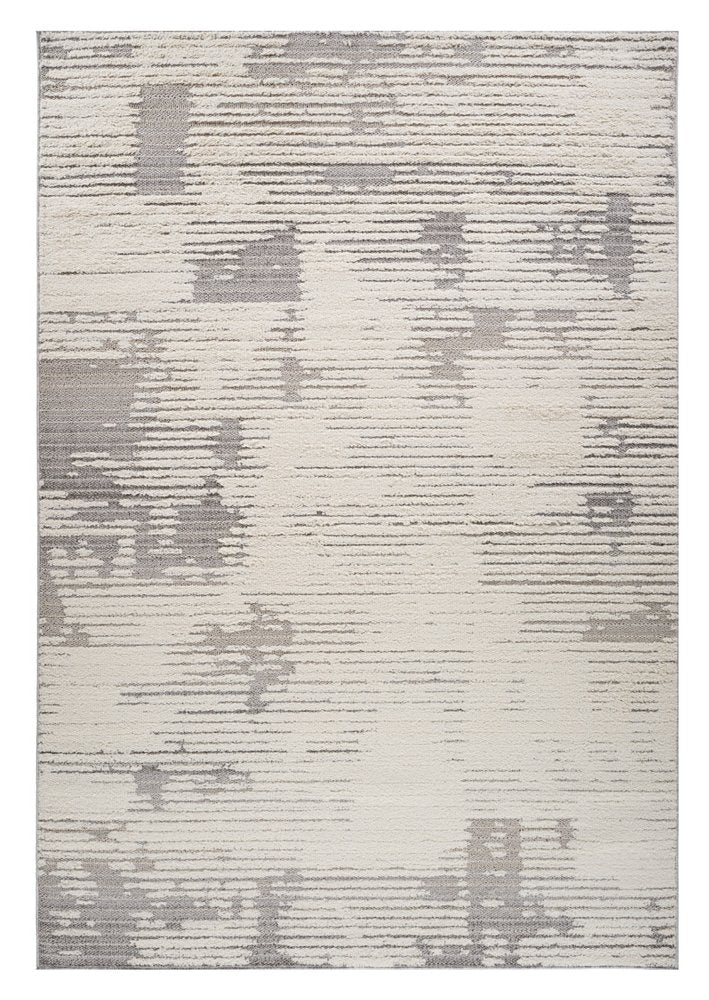 5' X 8' Gray and Cream Abstract Distressed Area Rug
