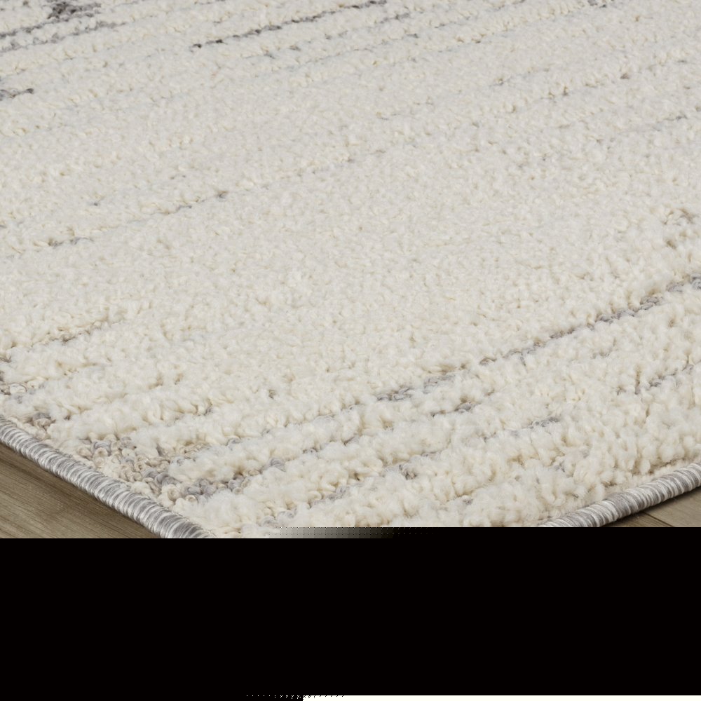 7' X 10' Gray and Cream Abstract Distressed Area Rug