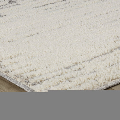 7' X 10' Gray and Cream Abstract Distressed Area Rug
