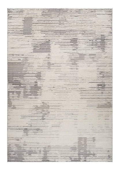 7' X 10' Gray and Cream Abstract Distressed Area Rug